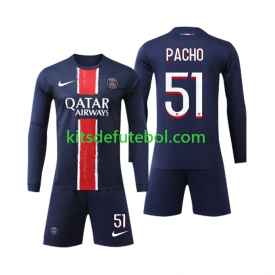 Camisola Paris Saint-Germain Pacho 51 Criança Equipamento principal 2024-2025 Mangas Compridas