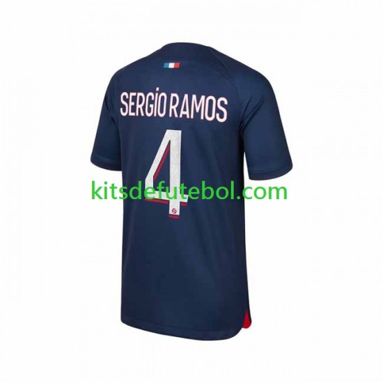 Camisola Paris Saint-Germain Sergio Ramos 4 Homem Equipamento principal 2023-2024 Mangas Curtas