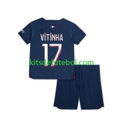 Camisola Paris Saint-Germain Vitinha 17 Criança Equipamento principal 2023-2024 Mangas Curtas