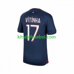 Camisola Paris Saint-Germain Vitinha 17 Homem Equipamento principal 2023-2024 Mangas Curtas