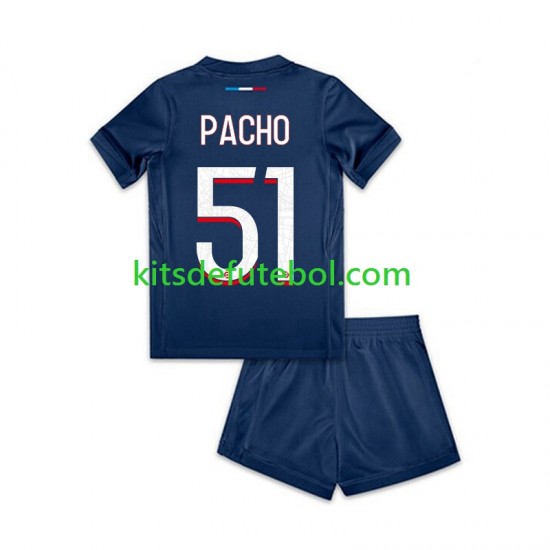 Camisola Paris Saint-Germain Willian Pacho 51 Criança Equipamento principal 2024-2025 Mangas Curtas