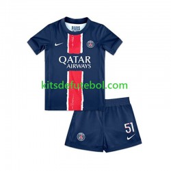Camisola Paris Saint-Germain Willian Pacho 51 Criança Equipamento principal 2024-2025 Mangas Curtas
