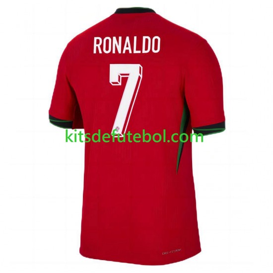Camisola Seleção da Portuguesa Cristiano Ronaldo 7 Homem Equipamento principal Europeu 2024 Mangas Curtas