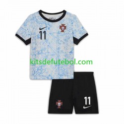 Camisola Seleção da Portuguesa Joao Felix 11 Criança Equipamento alternativo Europeu 2024 Mangas Curtas
