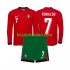 Camisola Seleção da Portuguesa Ronaldo 7 Criança Equipamento principal Europeu 2024 Mangas Compridas