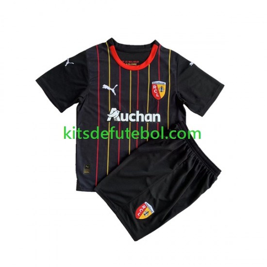 Camisola RC Lens Criança Equipamento alternativo 2023-2024 Mangas Curtas