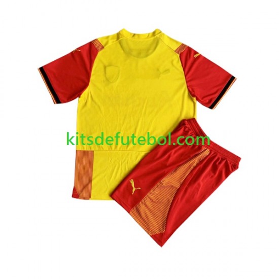 Camisola RC Lens Criança Equipamento principal 2023-2024 Mangas Curtas