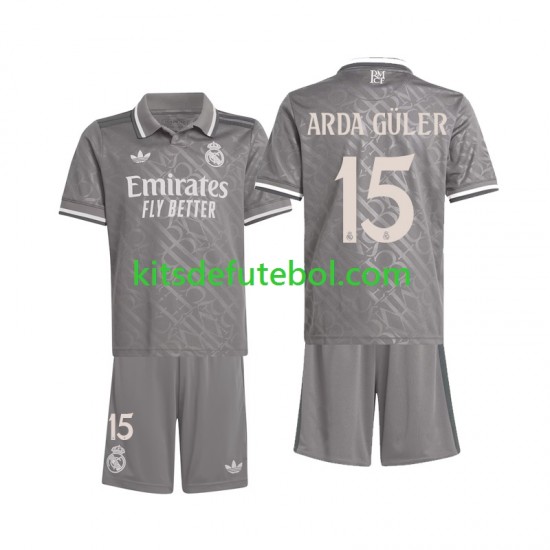 Camisola Real Madrid Arda Guler 15 Criança Terceiro equipamento 2024-2025 Mangas Curtas