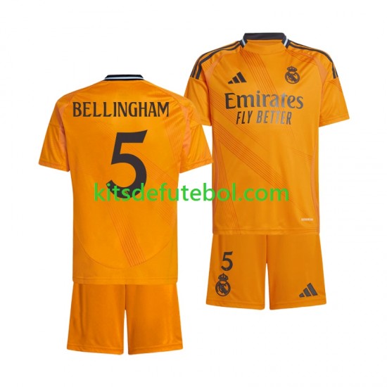 Camisola Real Madrid BELLINGHAM 5 Criança Equipamento alternativo 2024-2025 Mangas Curtas