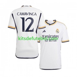 Camisola Real Madrid Camavinga 12 Homem Equipamento principal 2023-2024 Mangas Curtas