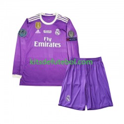 Camisola Retrô Real Madrid Criança Equipamento alternativo 2016 Mangas Compridas