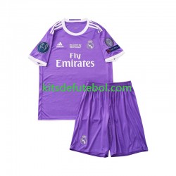 Camisola Retrô Real Madrid Criança Equipamento alternativo 2016 Mangas Curtas