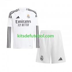 Camisola Real Madrid Criança Equipamento principal 2024-2025 Mangas Compridas