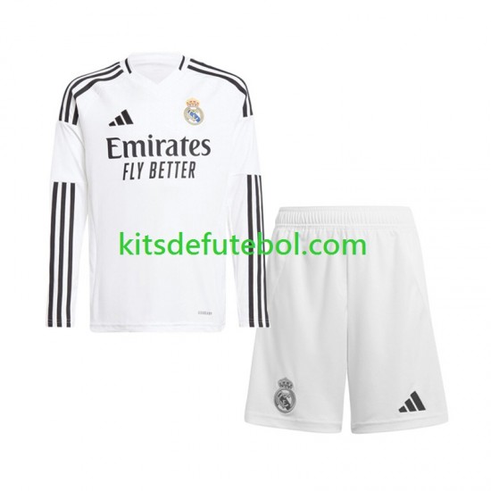Camisola Real Madrid Criança Equipamento principal 2024-2025 Mangas Compridas