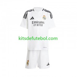 Camisola Real Madrid Branco Criança Equipamento principal 2024-2025 Mangas Curtas