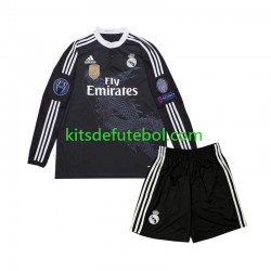 Camisola Retrô Real Madrid Criança Terceiro equipamento 2014 Mangas Compridas