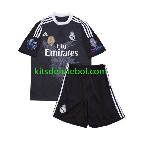 Camisola Retrô Real Madrid Criança Terceiro equipamento 2014 Mangas Curtas