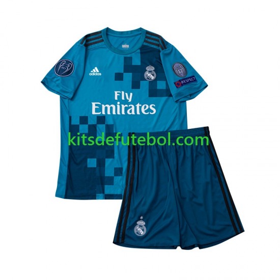 Camisola Retrô Real Madrid Criança Terceiro equipamento 2017 Mangas Curtas