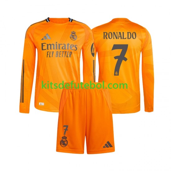 Camisola Real Madrid Cristiano Ronaldo 7 Criança Equipamento alternativo 2024-2025 Mangas Compridas
