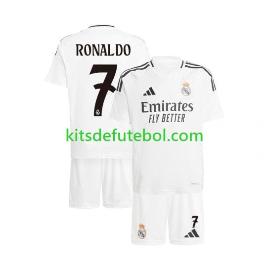 Camisola Real Madrid Cristiano Ronaldo 7 Criança Equipamento principal 2024-2025 Mangas Curtas