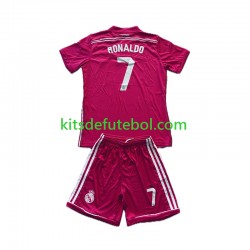 Camisola Retrô Real Madrid Cristiano Ronaldo 7 - Criança Equipamento alternativo 2014 2015 Mangas Curtas