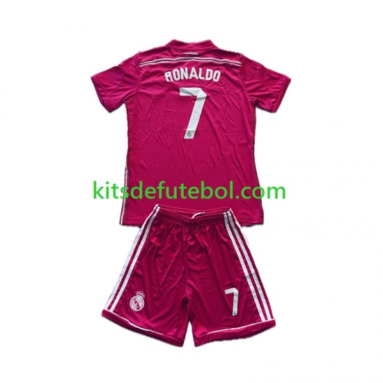 Camisola Retrô Real Madrid Cristiano Ronaldo 7 - Criança Equipamento alternativo 2014 2015 Mangas Curtas