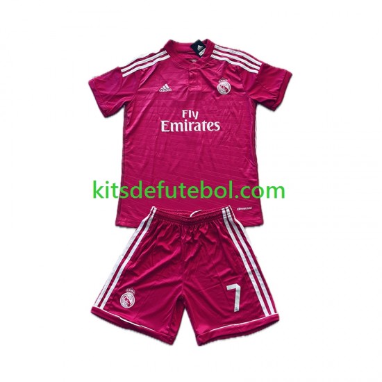 Camisola Retrô Real Madrid Cristiano Ronaldo 7 - Criança Equipamento alternativo 2014 2015 Mangas Curtas