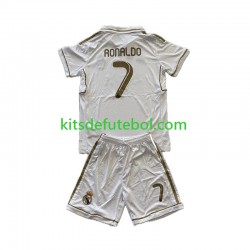Camisola Retrô Real Madrid Cristiano Ronaldo 7 - Criança Equipamento principal 2011 2012 Mangas Curtas