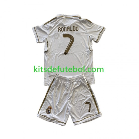 Camisola Retrô Real Madrid Cristiano Ronaldo 7 - Criança Equipamento principal 2011 2012 Mangas Curtas