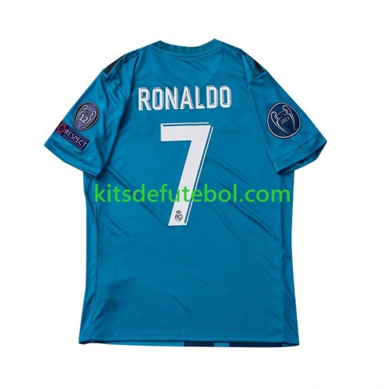 Camisola Retrô Real Madrid Cristiano Ronaldo 7 Criança Terceiro equipamento 2017 Mangas Curtas