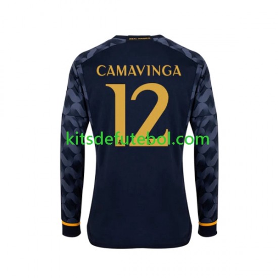 Camisola Real Madrid EDUARDO CAMAVINGA 12 Homem Equipamento alternativo 2023-2024 Mangas Compridas
