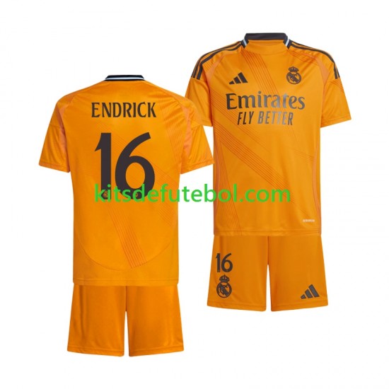 Camisola Real Madrid ENDRICK 16 Criança Equipamento alternativo 2024-2025 Mangas Curtas