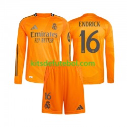 Camisola Real Madrid Endrick 16 Criança Equipamento alternativo 2024-2025 Mangas Compridas