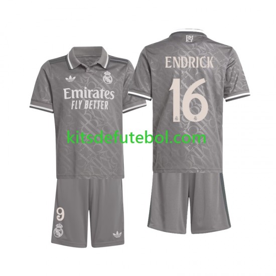 Camisola Real Madrid Endrick 16 Criança Terceiro equipamento 2024-2025 Mangas Curtas
