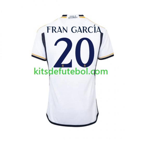 Camisola Real Madrid Fran Garcia 20 Homem Equipamento principal 2023-2024 Mangas Curtas