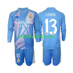 Camisola de Guarda-redes Real Madrid Andriy Lunin 13 Criança Equipamento principal 2024-2025 Mangas Compridas