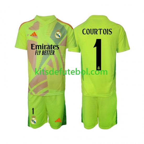 Camisola de Guarda-redes Real Madrid COURTOIS 1 Criança Quarto equipamento 2024-2025 Mangas Curtas
