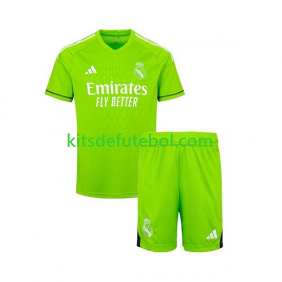Camisola de Guarda-redes Real Madrid Criança Equipamento principal 2023-2024 Mangas Curtas