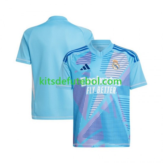 Camisola de Guarda-redes Real Madrid Azul Homem Equipamento principal 2024-2025 Mangas Curtas