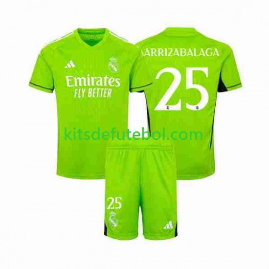 Camisola de Guarda-redes Real Madrid Kepa Arrizabalaga 25 Criança Equipamento principal 2023-2024 Mangas Curtas