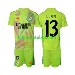 Camisola de Guarda-redes Real Madrid Lunin 13 Criança Quarto equipamento 2024-2025 Mangas Curtas