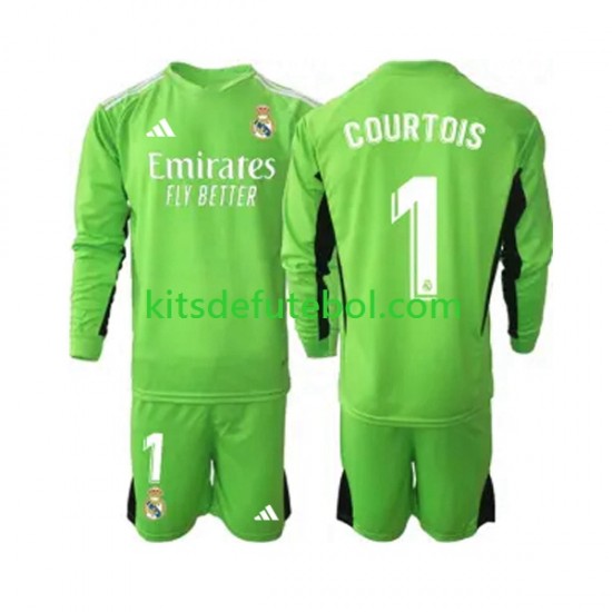 Camisola de Guarda-redes Real Madrid Thibaut Courtois 1 Criança Equipamento principal 2023-2024 Mangas Compridas