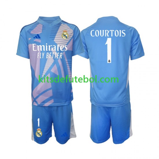 Camisola de Guarda-redes Real Madrid Thibaut Courtois 1 Criança Equipamento principal 2024-2025 Mangas Curtas