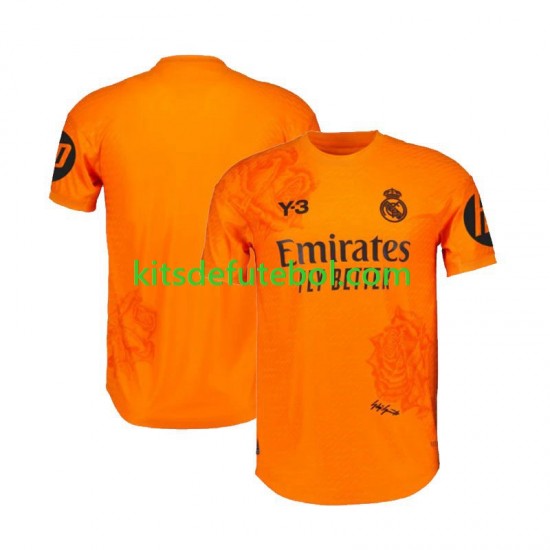 Camisola de Guarda-redes Real Madrid Laranja Y3 Homem Criança Terceiro equipamento 2023-2024 Mangas Curtas