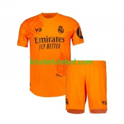 Camisola de Guarda-redes Real Madrid Laranja Y3 Criança Terceiro equipamento 2023-2024 Mangas Curtas