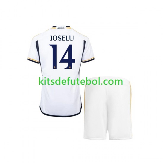 Camisola Real Madrid JOSELU 14 Criança Equipamento principal 2023-2024 Mangas Curtas