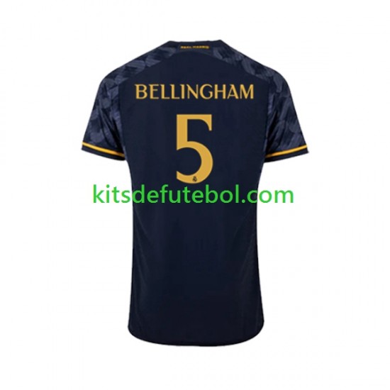 Camisola Real Madrid Jude Bellingham 5 Homem Equipamento alternativo 2023-2024 Mangas Curtas