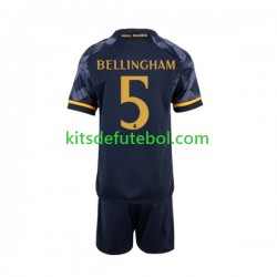 Camisola Real Madrid Jude Bellingham 5 Criança Equipamento alternativo 2023-2024 Mangas Curtas