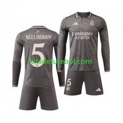 Camisola Real Madrid Jude Bellingham 5 Criança Terceiro equipamento 2024-2025 Mangas Compridas
