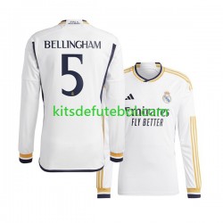 Camisola Real Madrid Jude Bellingham 5 Homem Equipamento principal 2023-2024 Mangas Compridas